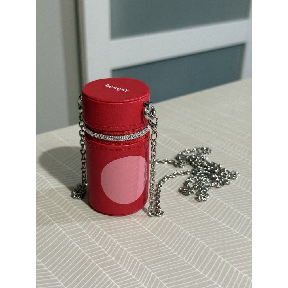 Benefit Benetint Limited Edition Lip Tint Bag Case Holder Red Pink w/Chain
